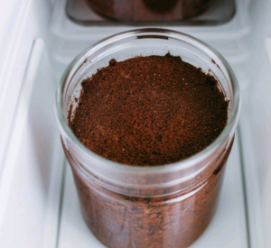 ground coffee in the fridge