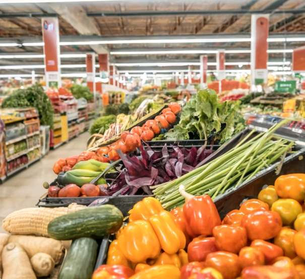 Fruits and Vegetables in Supermarket