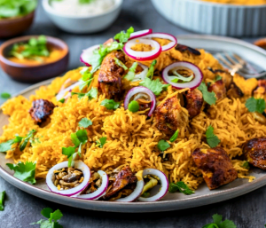 Biryani on a table