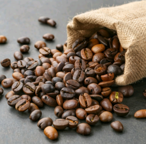 High quality coffee beans on a table