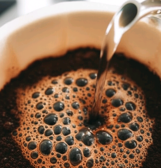 Why no lush coffee blooms in pour over